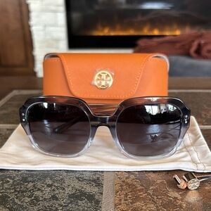 Tory Burch Oversized Square Logo Sunglasses